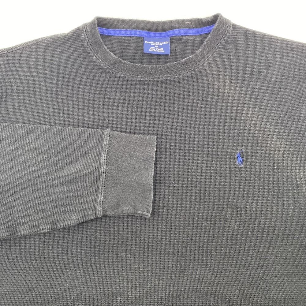 Polo Ralph Lauren Sleepwear Shirt Mens 2XL Blue Long Sleeve Waffle Knit‎ Top